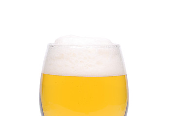 Image showing A wine goblet of beer close-up