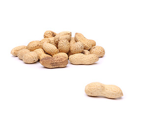Image showing A peanut and a hill of peanuts