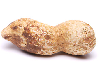 Image showing A dark pod of peanuts