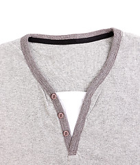 Image showing Polo Shirt no collar close-up.