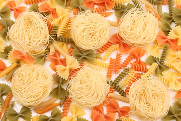 Image showing A different pasta in three colors.