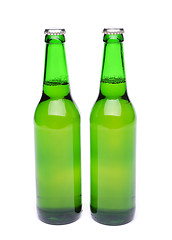 Image showing Two bottles of light ale on white background.