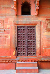 Image showing building fragment with door in India