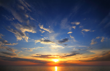 Image showing beautiful sunset over sea