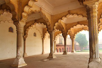 Image showing columns in palace - agra fort
