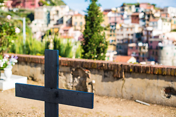 Image showing Wooden Cross In Cemetery