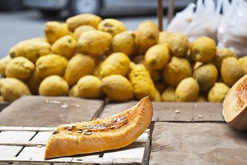 Image showing piece of fresh sliced pumpkin