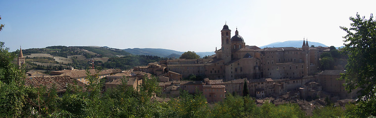 Image showing A view of the town of Urbino