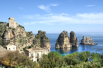 Image showing Faraglioni at Scopello, Sicily