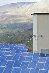 Image showing View of solar panels in the Madonie mountains