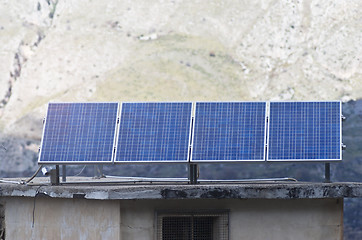 Image showing View of solar panels in the Madonie mountains