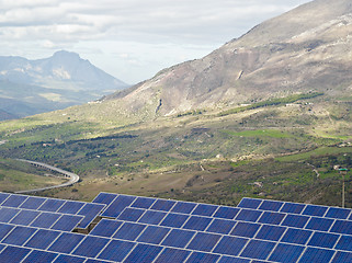 Image showing View of solar panels in the Madonie mountains