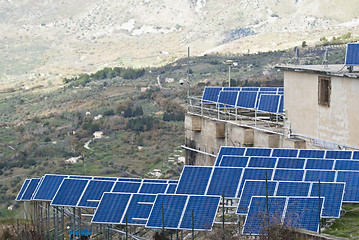 Image showing View of solar panels in the Madonie mountains