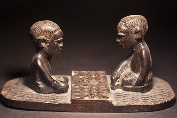 Image showing game of checkers in africa