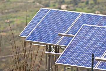 Image showing View of solar panels in the Madonie mountains