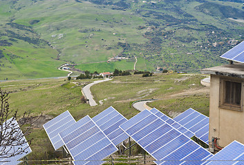 Image showing View of solar panels in the Madonie mountains