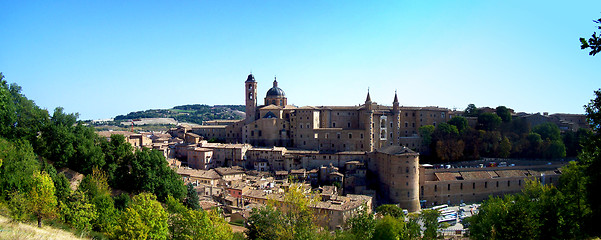 Image showing A view of the town of Urbino