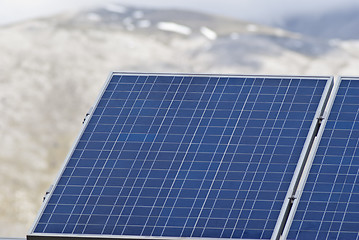 Image showing Detail of solar panels in the Madonie mountains