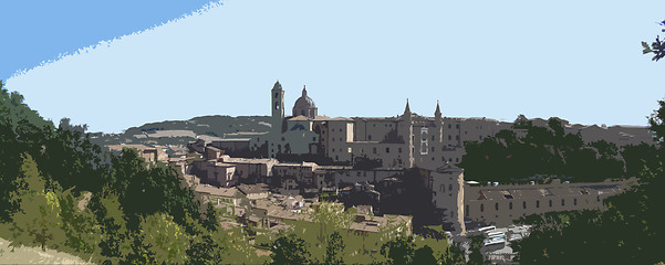 Image showing magnificent view of urbino