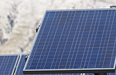 Image showing Detail of solar panels in the Madonie mountains