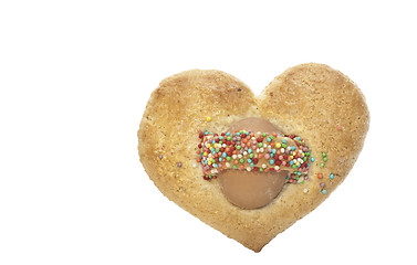 Image showing sweet heart-shaped biscuit with egg