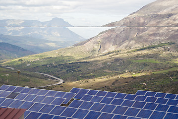 Image showing View of solar panels in the Madonie mountains