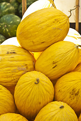 Image showing yellow melons for sale