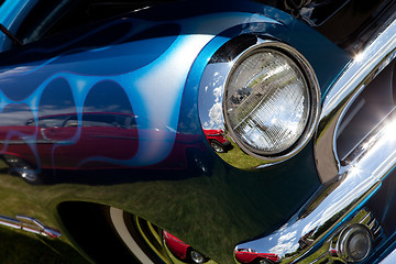 Image showing Classic Car Headlight and Fender