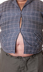 Image showing Fat man with a big belly