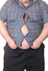 Image showing Fat man with a big belly