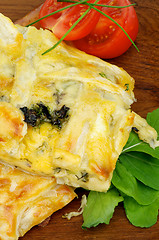 Image showing Cheese and Greens Pie