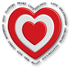 Image showing 3d heart text