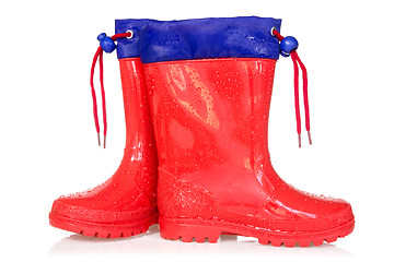 Image showing Red rain boots 