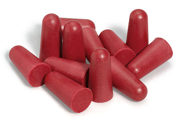 Image showing red earplugs