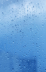 Image showing Drops of water on glass