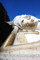 Image showing Reclining Buddha at an Ancient wat in Thailand