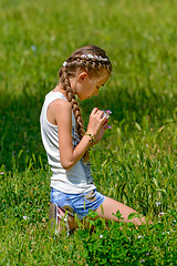 Image showing Girl on the meadow