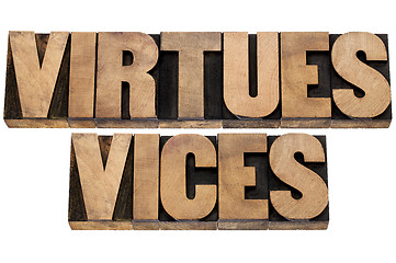 Image showing virtues and vices words