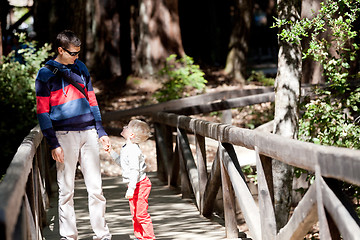 Image showing family of two hiking