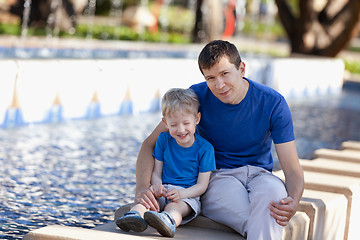 Image showing family of two outdoors