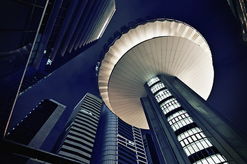 Image showing Modern futuristic office buildings exteriors