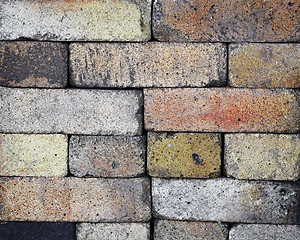 Image showing Stacked fireproof bricks background