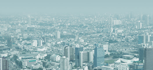 Image showing City skyline through the thick smog