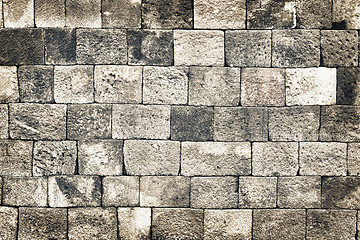 Image showing Vintage old style stone wall grunge background