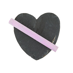 Image showing Heart shaped piece of slate