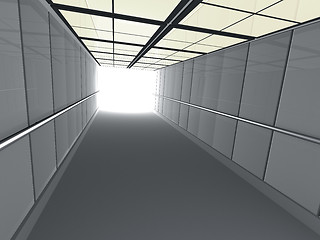 Image showing Corridor leading to light
