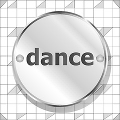 Image showing dance word on metallic button