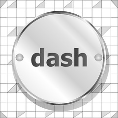 Image showing word dash on metallic button