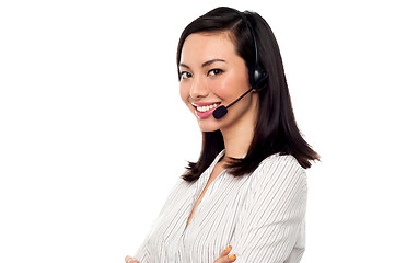 Image showing Female call centre executive