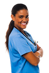 Image showing Confident smiling female physician